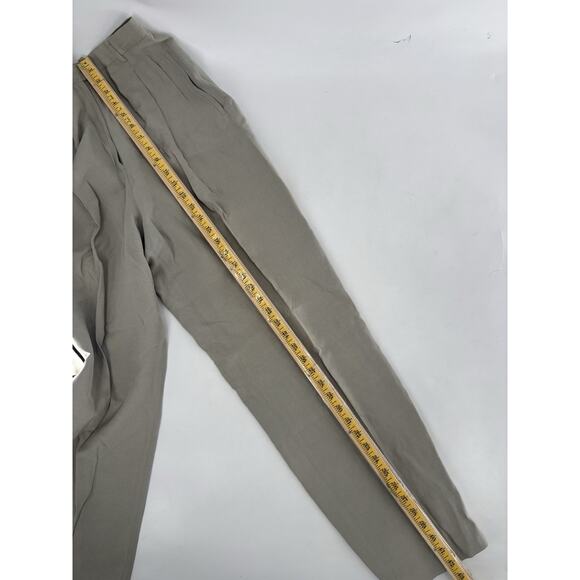 Vintage Ralph Lauren Pants Suit Womens 8/10 Gray Silk Linen 90s Pockets Pleated - Picture 14 of 16